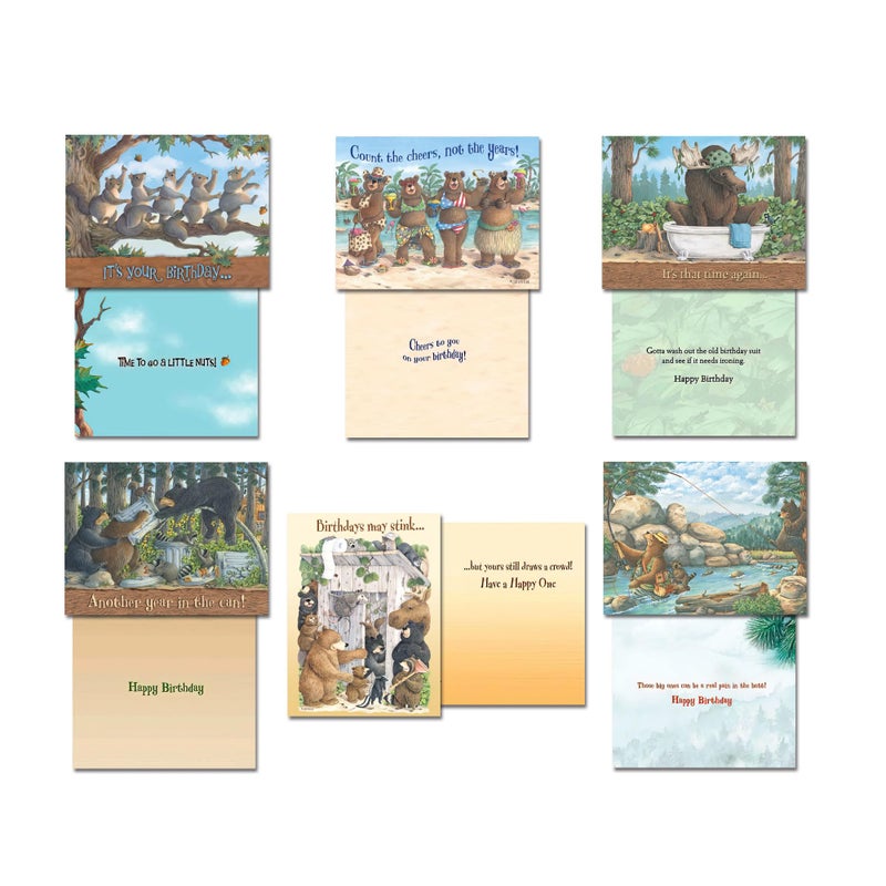 Leanin' Tree, Laughing Bear Art, Greeting Cards Assortment Box, Assorted Cards with Envelopes All Occasion, (20 Funny Cards, 22 Colorful Envelopes) - Image 5
